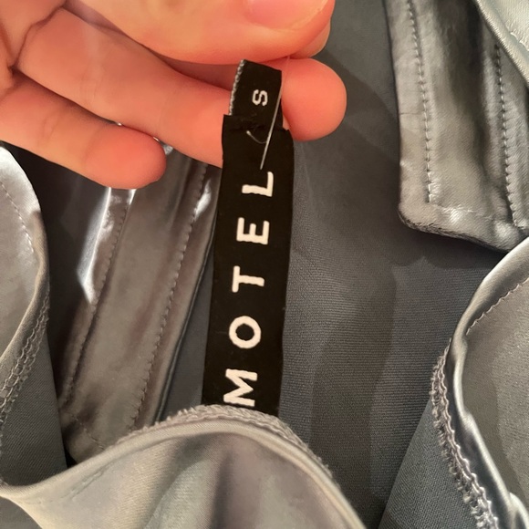 Light blue size s satin cowl neck mini dress- motel - Picture 3 of 4